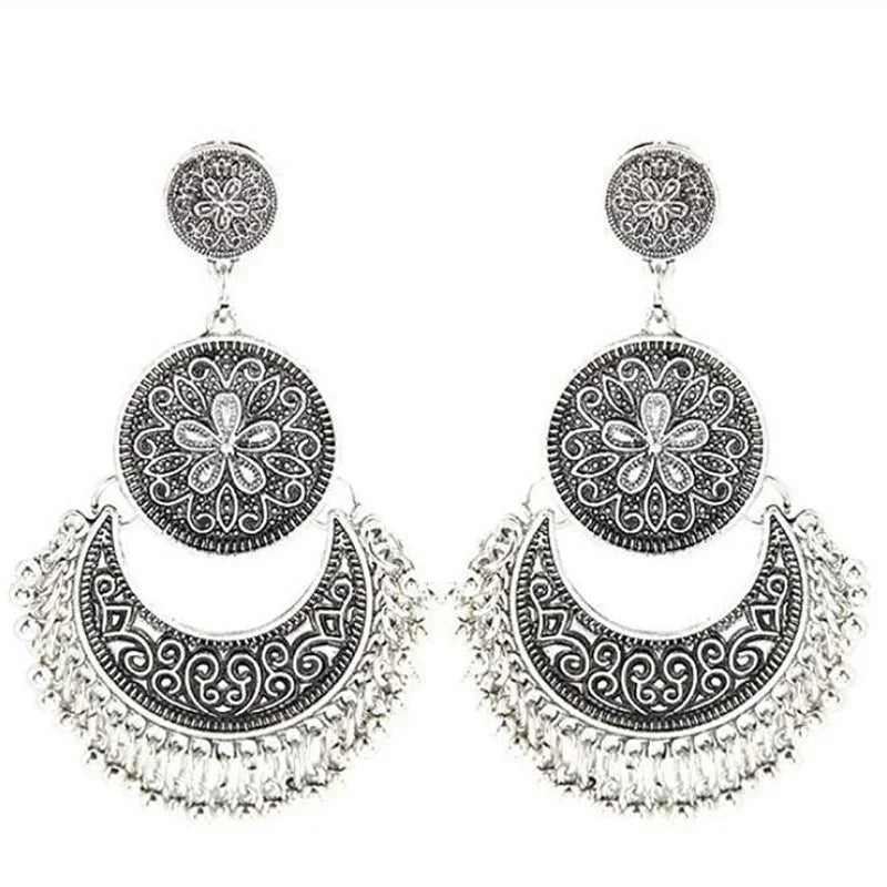 Pendientes Colgantes Estilo Bohemio Barroco en plata