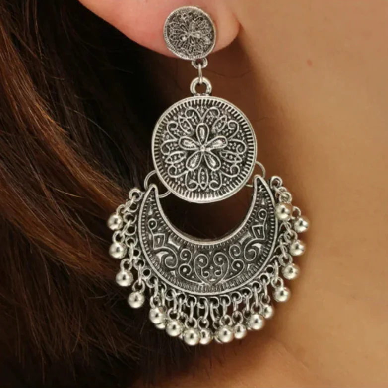 Pendientes Colgantes Estilo Bohemio Barroco en plata