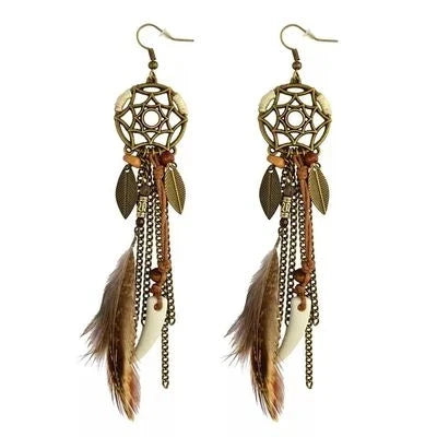 Pendientes Estilo Bohemio Pluma