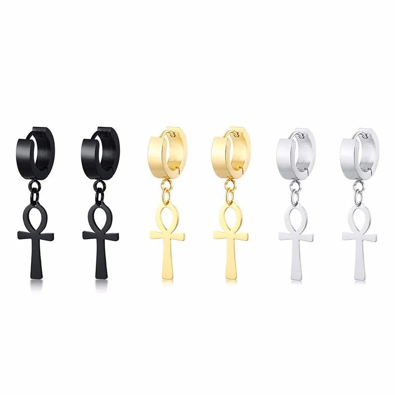 Aretes Colgantes Estilo Egipcio Cruz Ankh