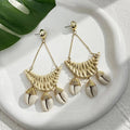 Aretes Colgantes Estilo Natural Concha Cauri