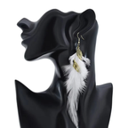 Aretes Colgantes Elegantes con Plumas 2
