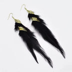 Aretes Colgantes Elegantes con Plumas 3