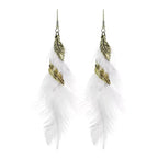 Aretes Colgantes Elegantes con Plumas 2