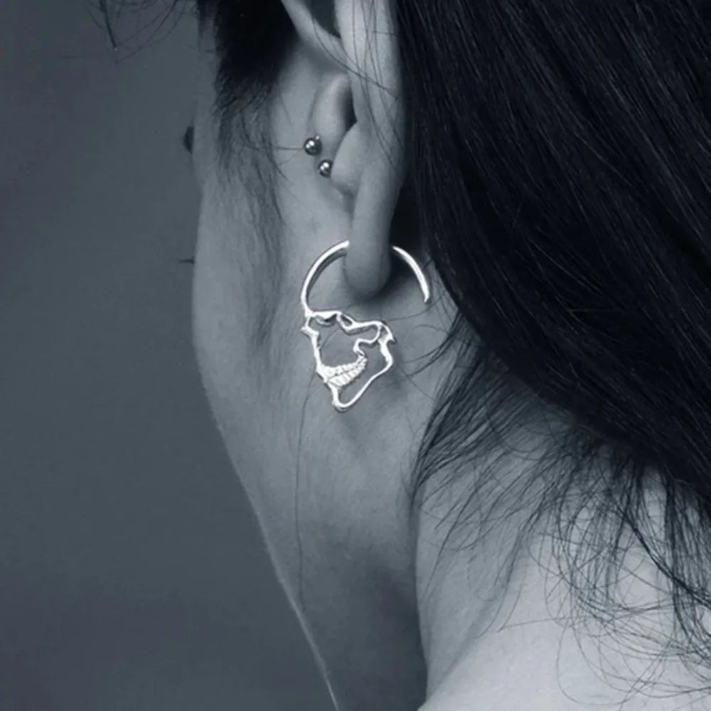 Aretes Colgantes de Calavera para Hombre o Mujer en plata