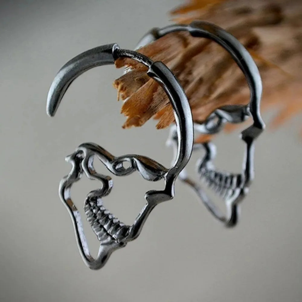 Aretes Colgantes de Calavera para Hombre o Mujer en plata