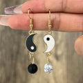 Aretes Colgantes Yin Yang Oro & Plata oro