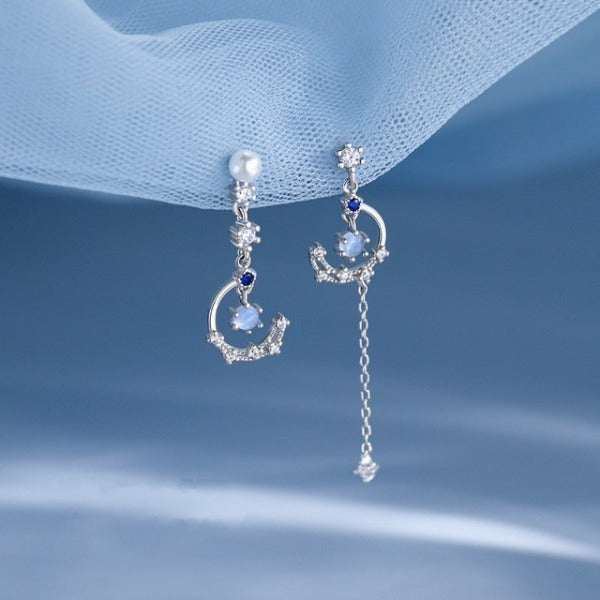 Aretes Colgantes Luna para Mujer