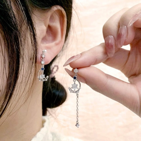 Aretes Colgantes Luna para Mujer