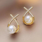 Aretes de Perla Blanca para Mujer