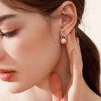 Aretes de Perla Blanca para Mujer