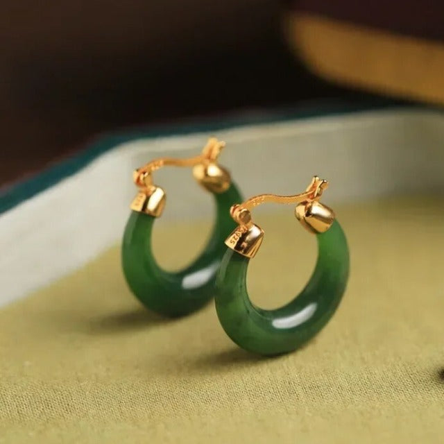Aretes de Piedra Jaspe Verde