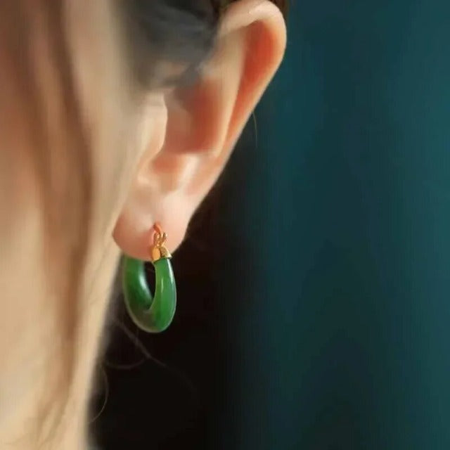 Aretes de Piedra Jaspe Verde