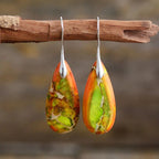 Aretes con Piedra Natural naranja