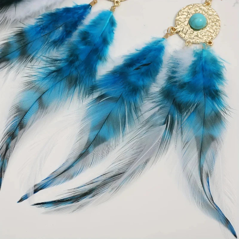 Aretes Plumas Azules