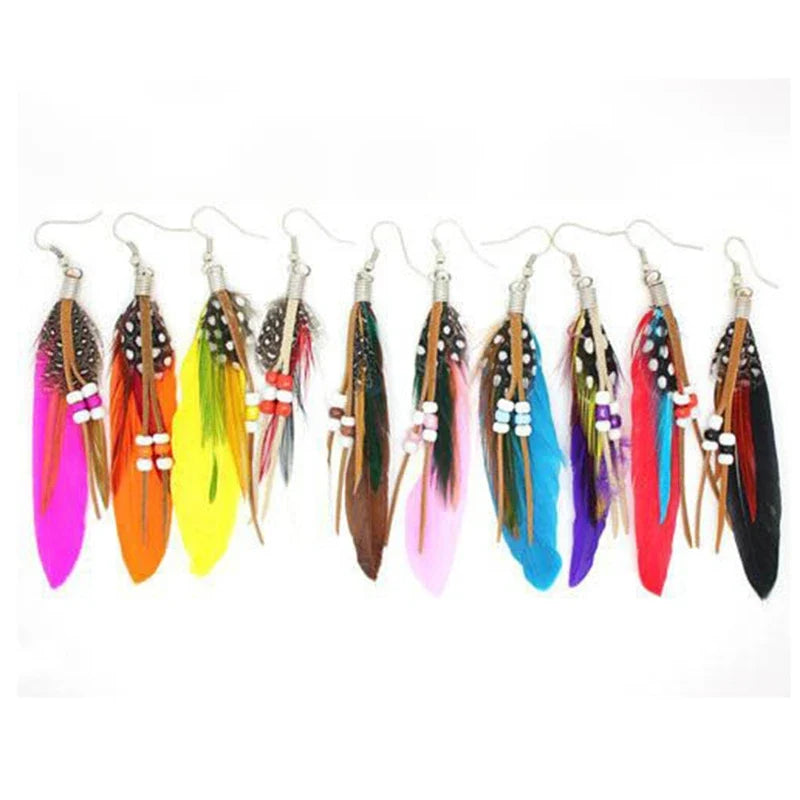 Aretes de plumas estilo Apache