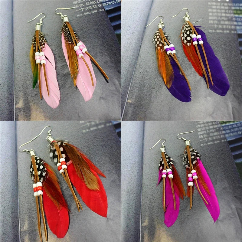 Aretes de plumas estilo Apache