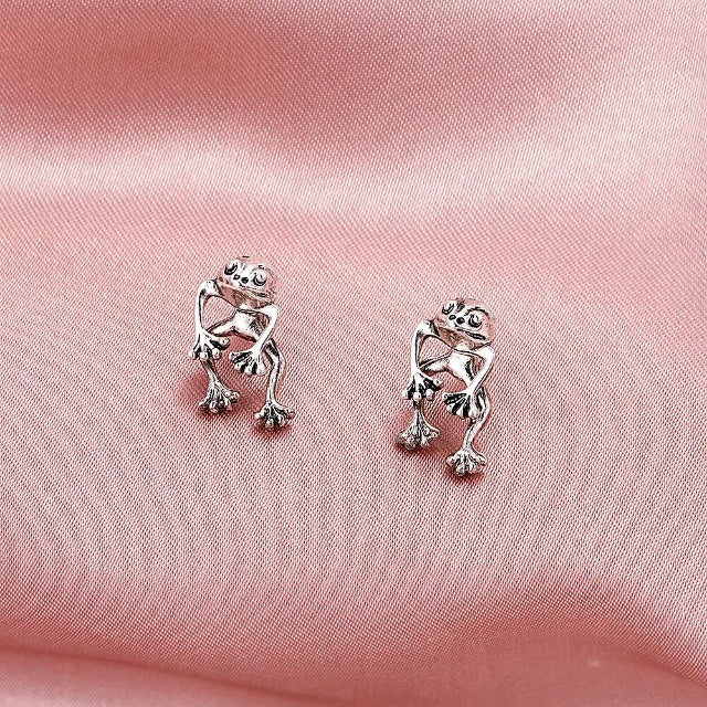 Aretes para Mujer Rana plata