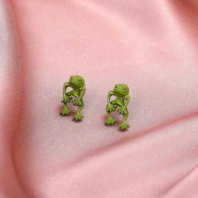 Aretes para Mujer Rana verde