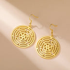 Aretes Colgantes Rueda de Hécate Strophalos para Mujer en oro