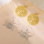 Aretes Colgantes Rueda de Hécate Strophalos para Mujer en oro