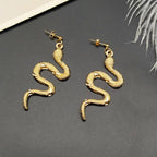 Aretes Serpiente Reptil oro