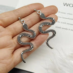 Aretes Serpiente Reptil plata
