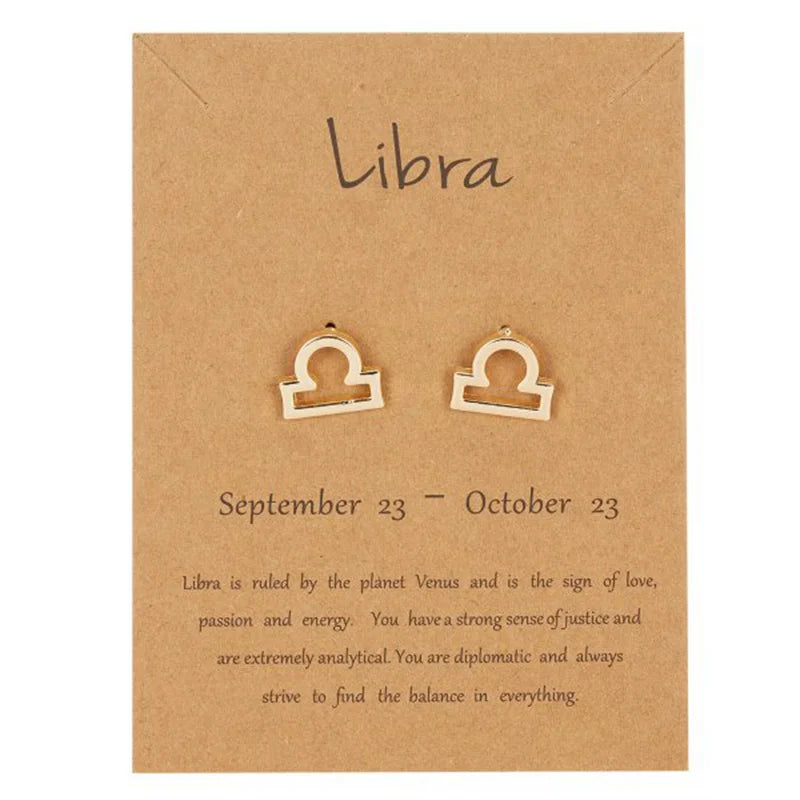 Aretes Signo del Zodiaco 12 Constelaciones libra