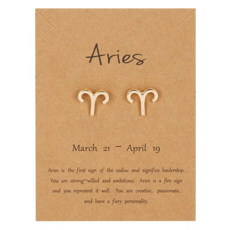 Aretes Signo del Zodiaco 12 Constelaciones aries