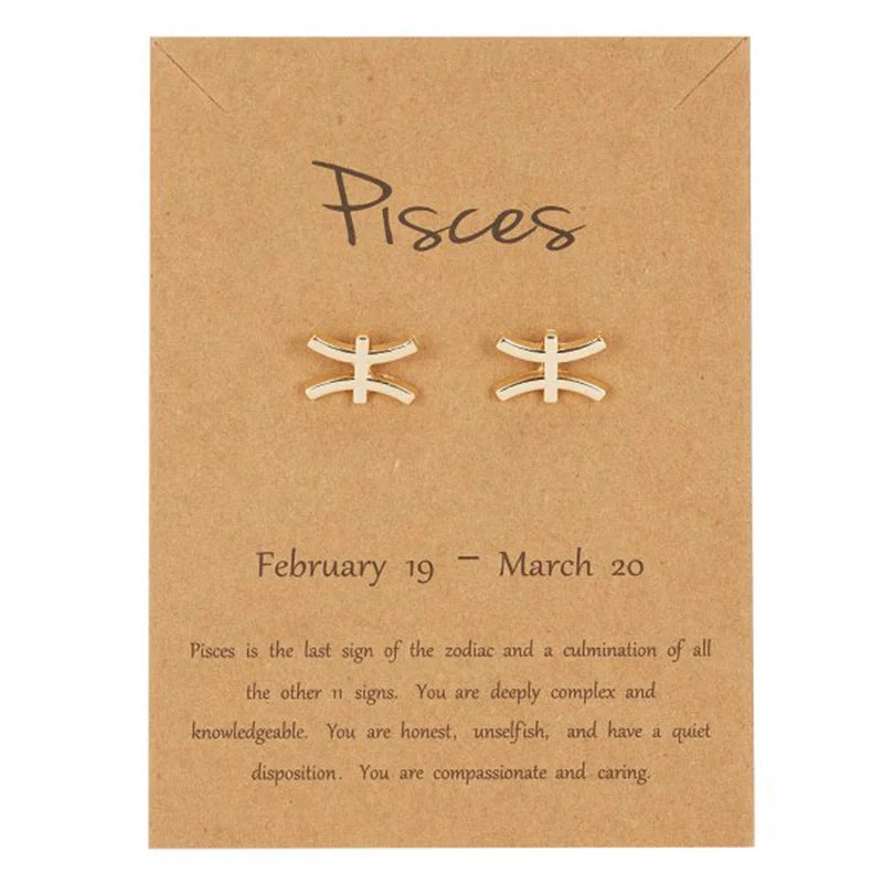 Aretes Signo del Zodiaco 12 Constelaciones piscis