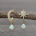 Aretes Sol Luna Astro para Mujer