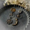 Aretes Colgantes Sol Luna Estrellas Mujer Astro
