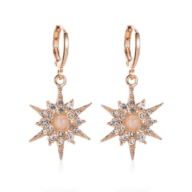 Aretes Sol para mujer de oro