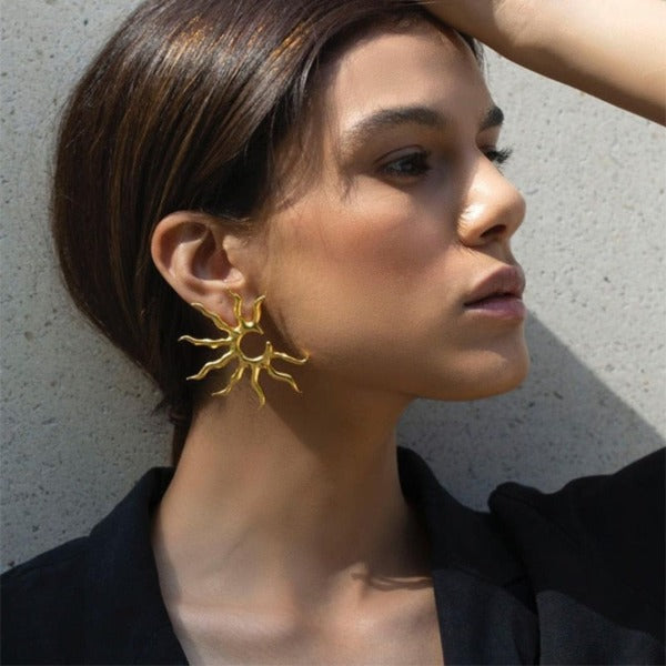 Aretes Colgantes Sol para Mujer