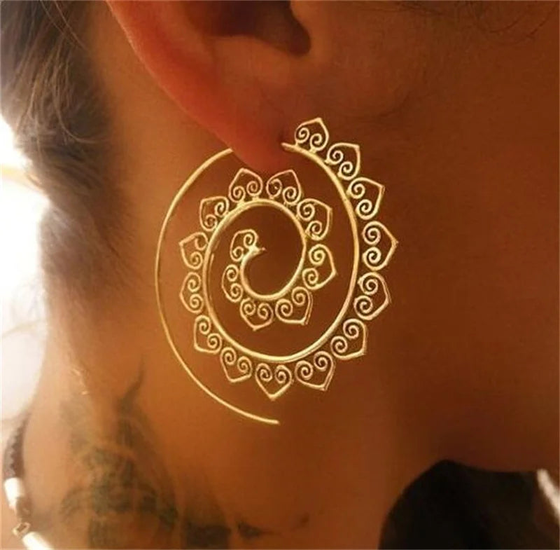Aretes de Espiral Aros para Mujer en oro