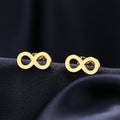 Aretes con Símbolo Infinito en Clavo para Mujer en oro