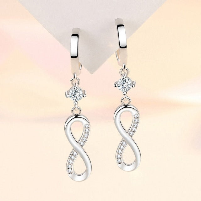 Aretes Colgantes con Símbolo de Infinito para Mujer