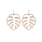 Aretes Tropicales Hoja de Palma en oro rosa