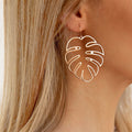 Aretes Tropicales Hoja de Palma en plata