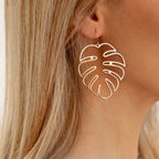 Aretes Tropicales Hoja de Palma en plata