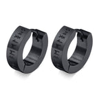 Aretes Viking Aros Hombre Mujer Celta Nórdico negro