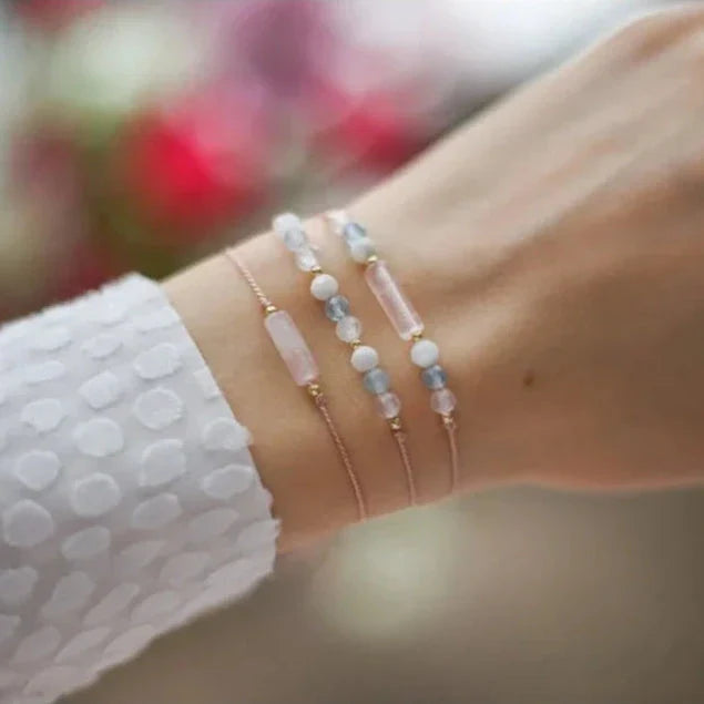 Pulsera de 3 hilos con Cristal Piedra de Luna