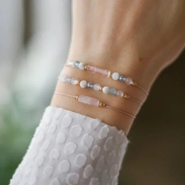 Pulsera de 3 hilos con Cristal Piedra de Luna