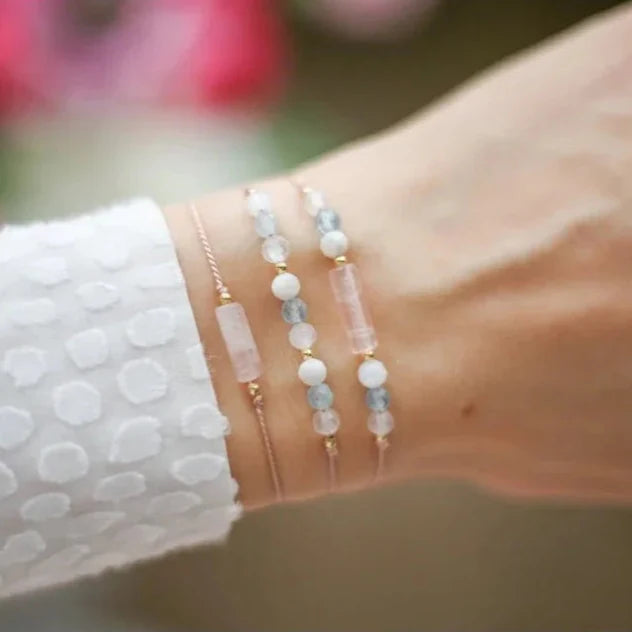 Pulsera de 3 hilos con Cristal Piedra de Luna