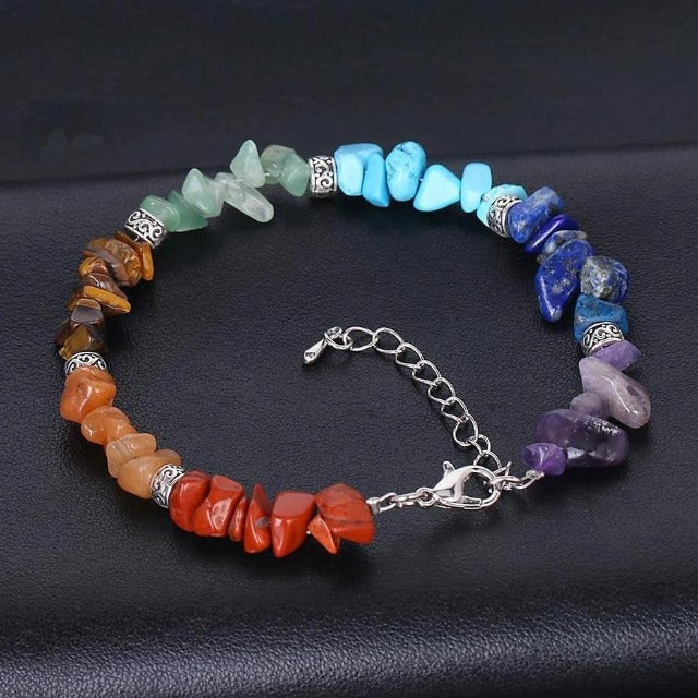 Pulsera 7 Chakras con Piedra Verdadera