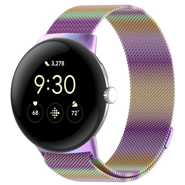 Pulsera de acero Milan magnético para Smartwatch Google Pixel Watch 1 y 2 arcoíris