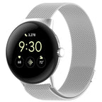Pulsera de acero Milan magnético para Smartwatch Google Pixel Watch 1 y 2 gris plateado