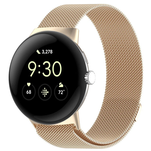 Pulsera de acero Milan magnético para Smartwatch Google Pixel Watch 1 y 2 champán