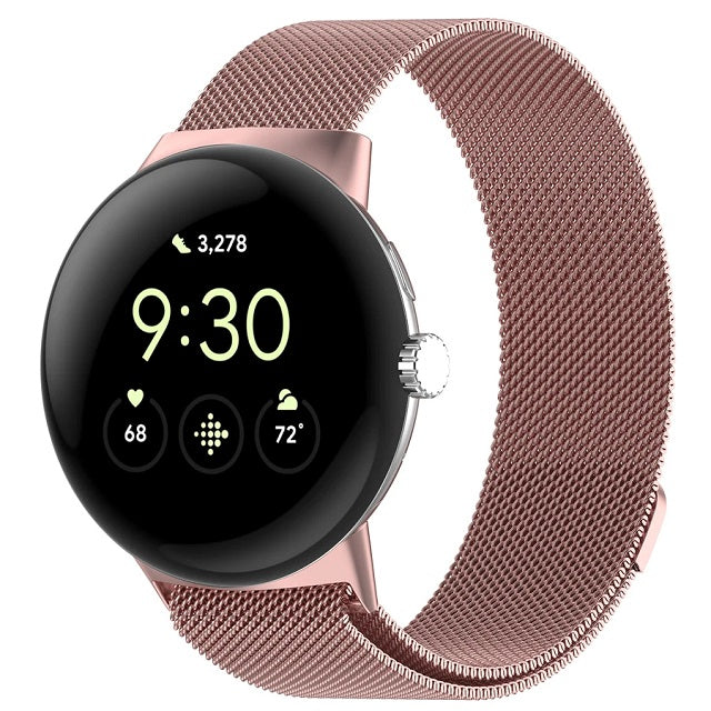 Pulsera de acero Milan magnético para Smartwatch Google Pixel Watch 1 y 2 rosa
