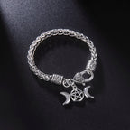 Pulsera de Acero Triple Luna Brujería Gourmette Wicca